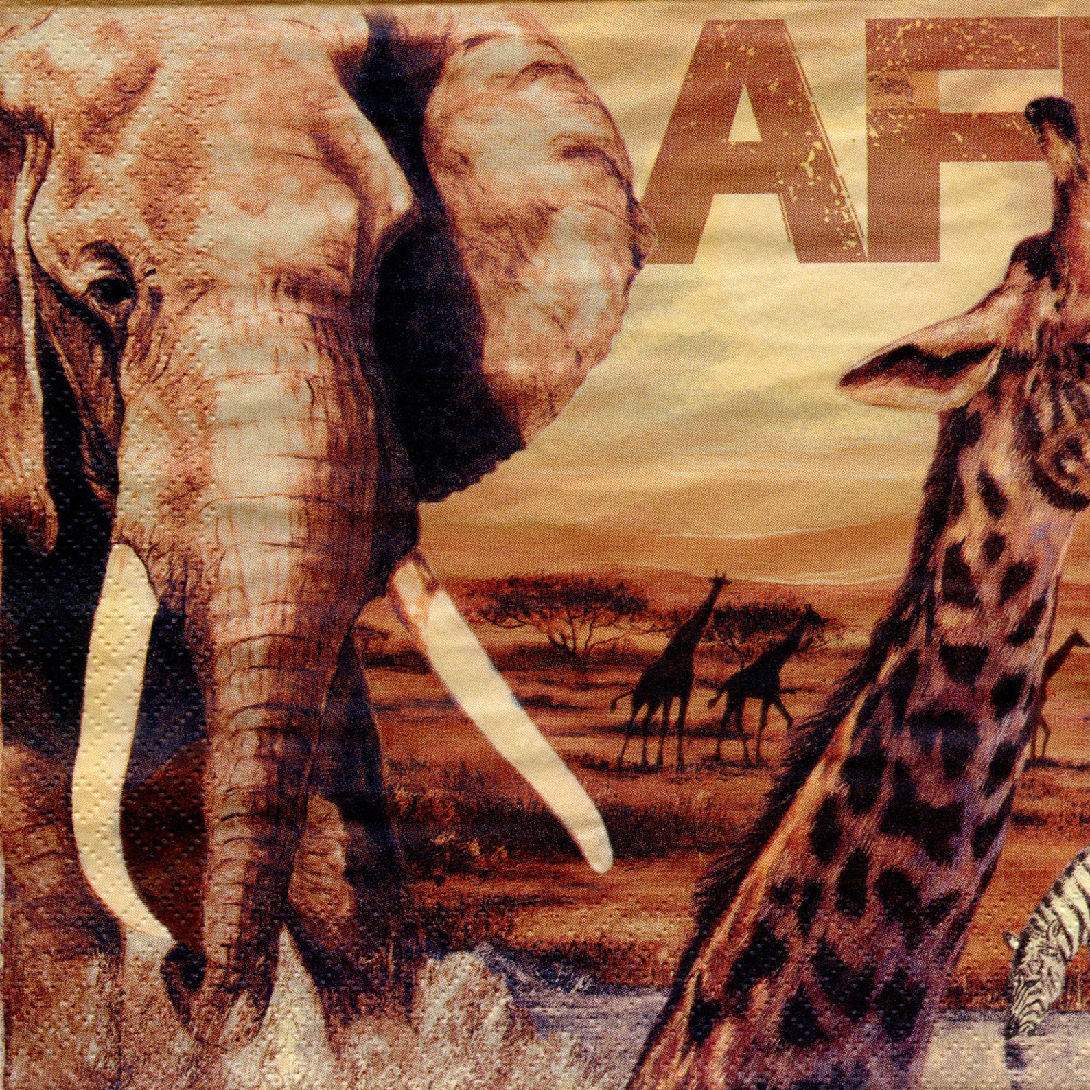 Ensemble de 4 serviettes de découpage afrique Serviettes en Etsy