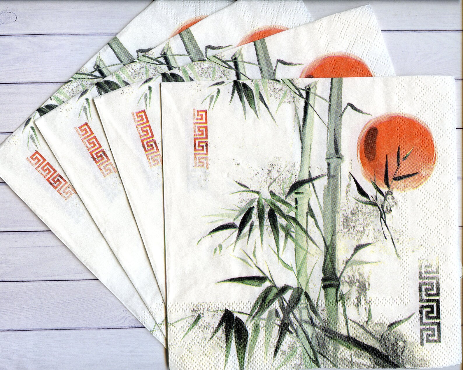 4 paper napkin for decoupage Bamboo paper serviettes Bamboo Etsy