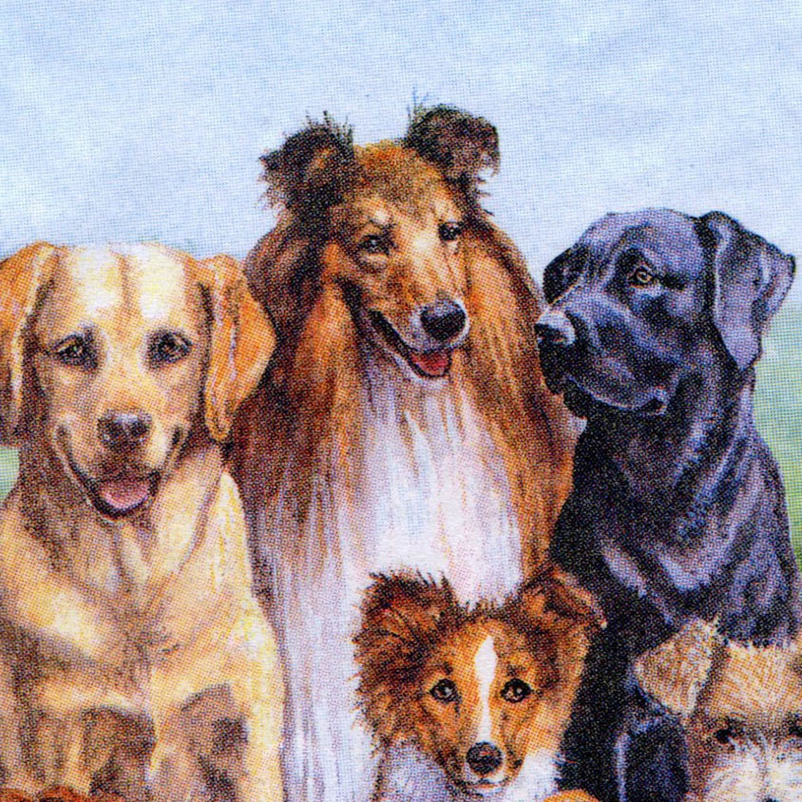 Set of 4 dogs napkin for decoupage Pedigree dogs Animal