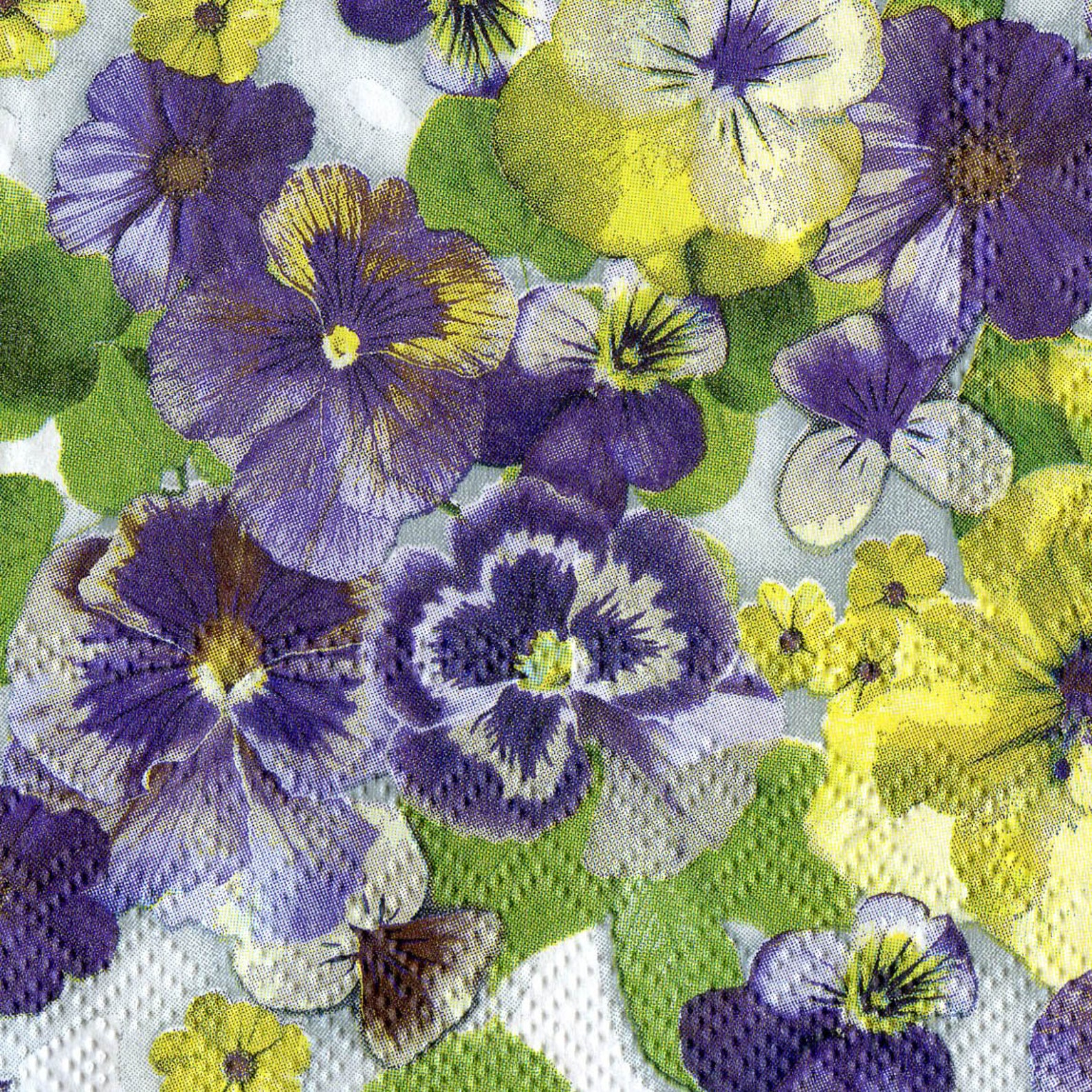 4 pansy paper napkins for decoupage Spring floral paper Etsy