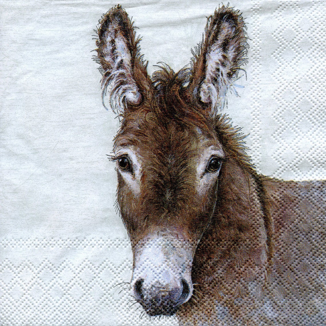 4 paper napkins decoupage Donkey napkins Animal serviettes Etsy