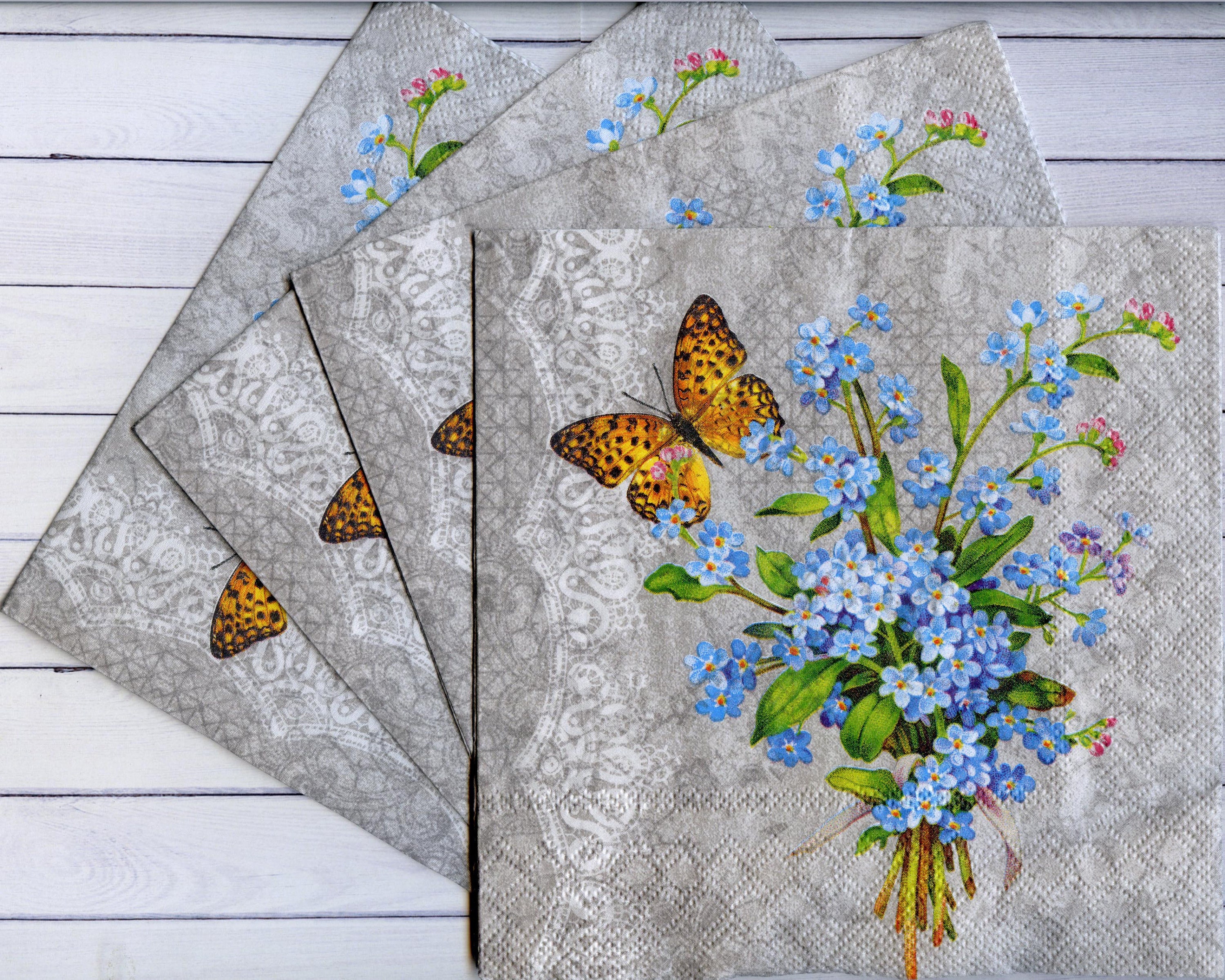 Set of 4 decoupage napkins with butterfly on Etsy