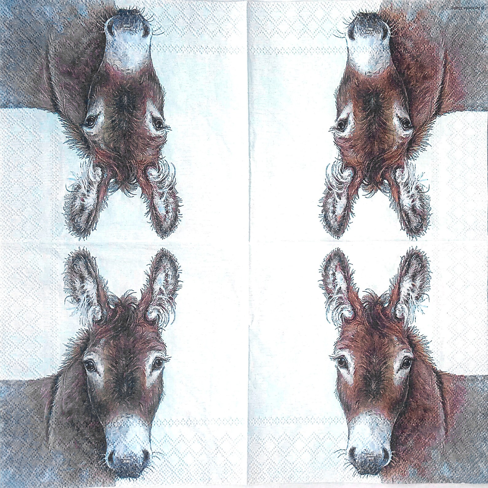 4 paper napkins decoupage Donkey napkins Animal serviettes Etsy