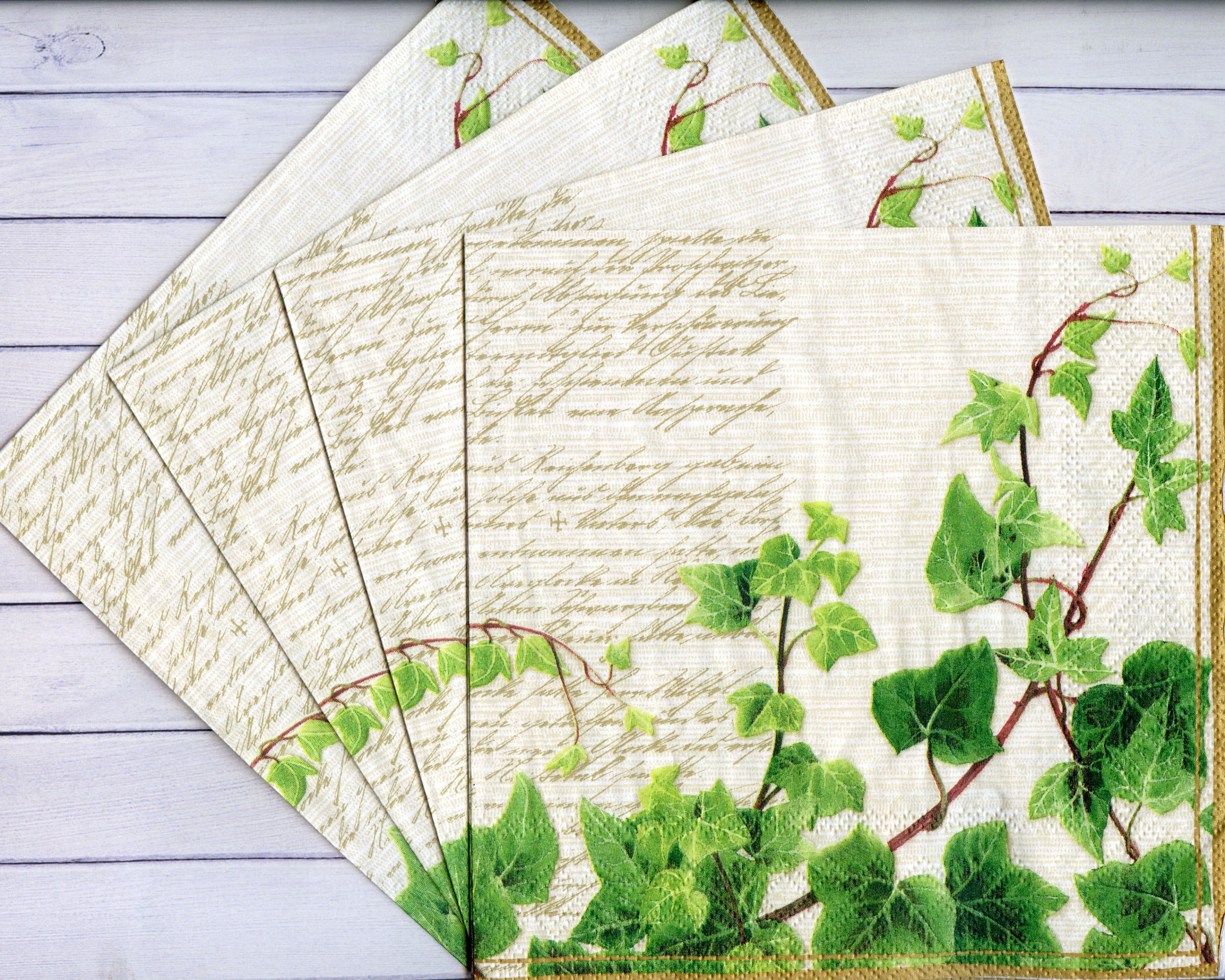 4 Ivy decoupage napkins Ivy branches serviettes paper Green Etsy