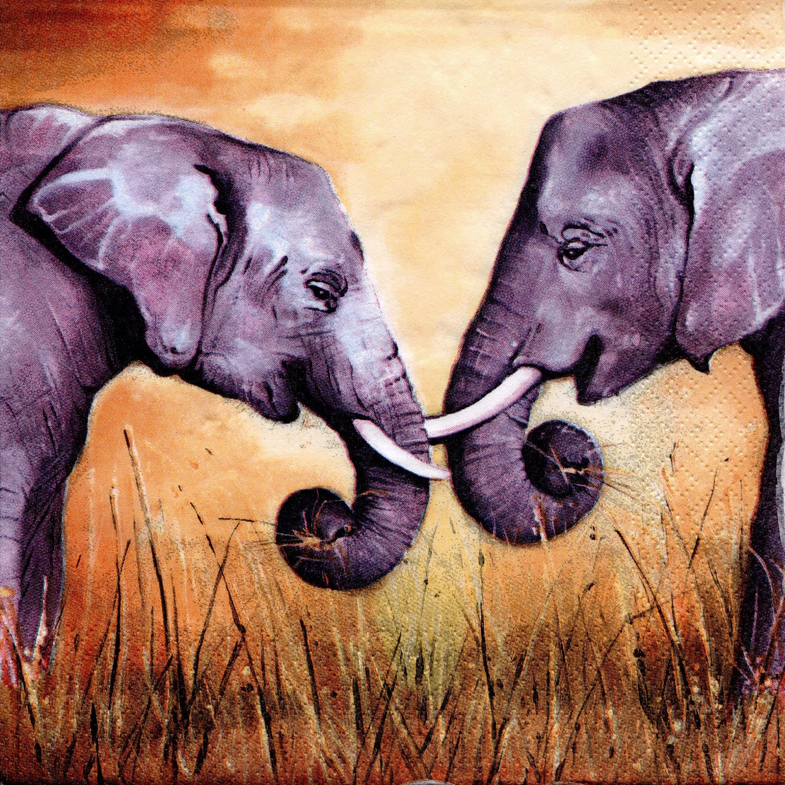 4 Elephant napkins decoupage Wild animal craft paper Etsy