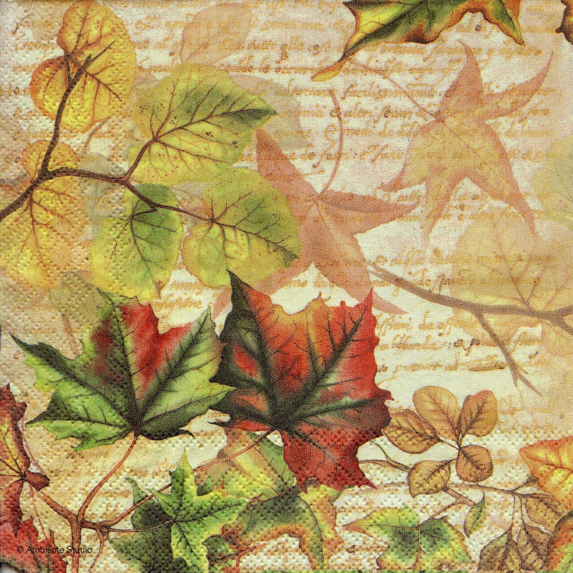Set 4 fall decoupage napkins Autumn serviettes decoupage Fall Etsy