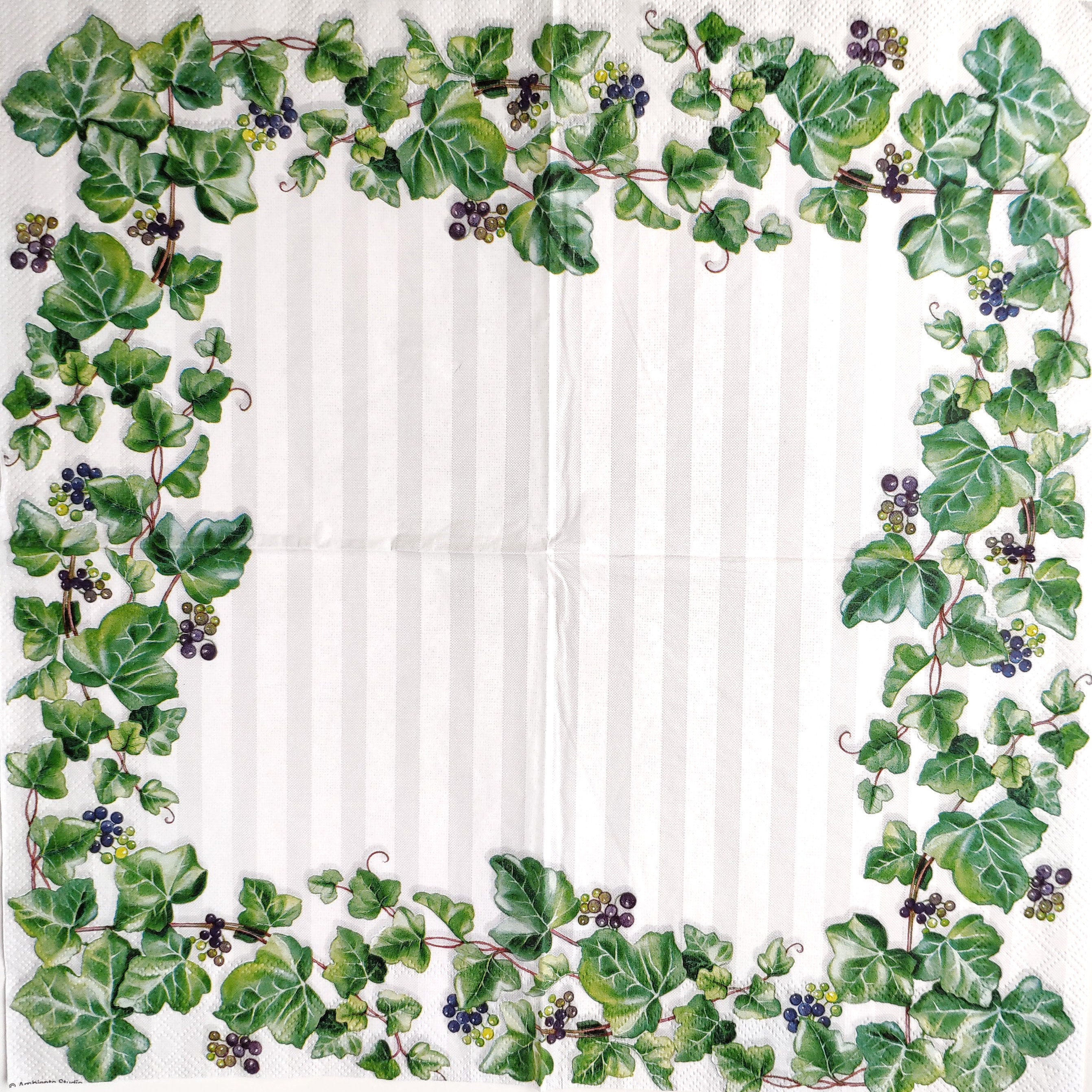 4 Ivy decoupage napkins Green leaves serviettes Ivy branches Etsy
