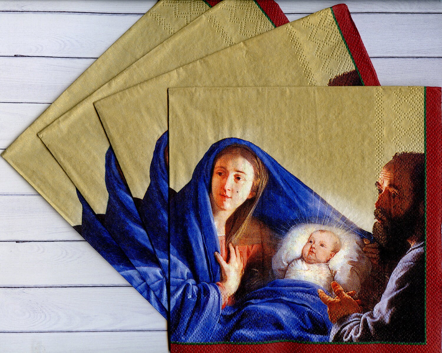 Set of 4 Christmas decoupage napkins Jesus is born serviettes Etsy
