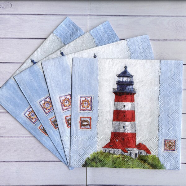 Lighthouse Napkins Etsy