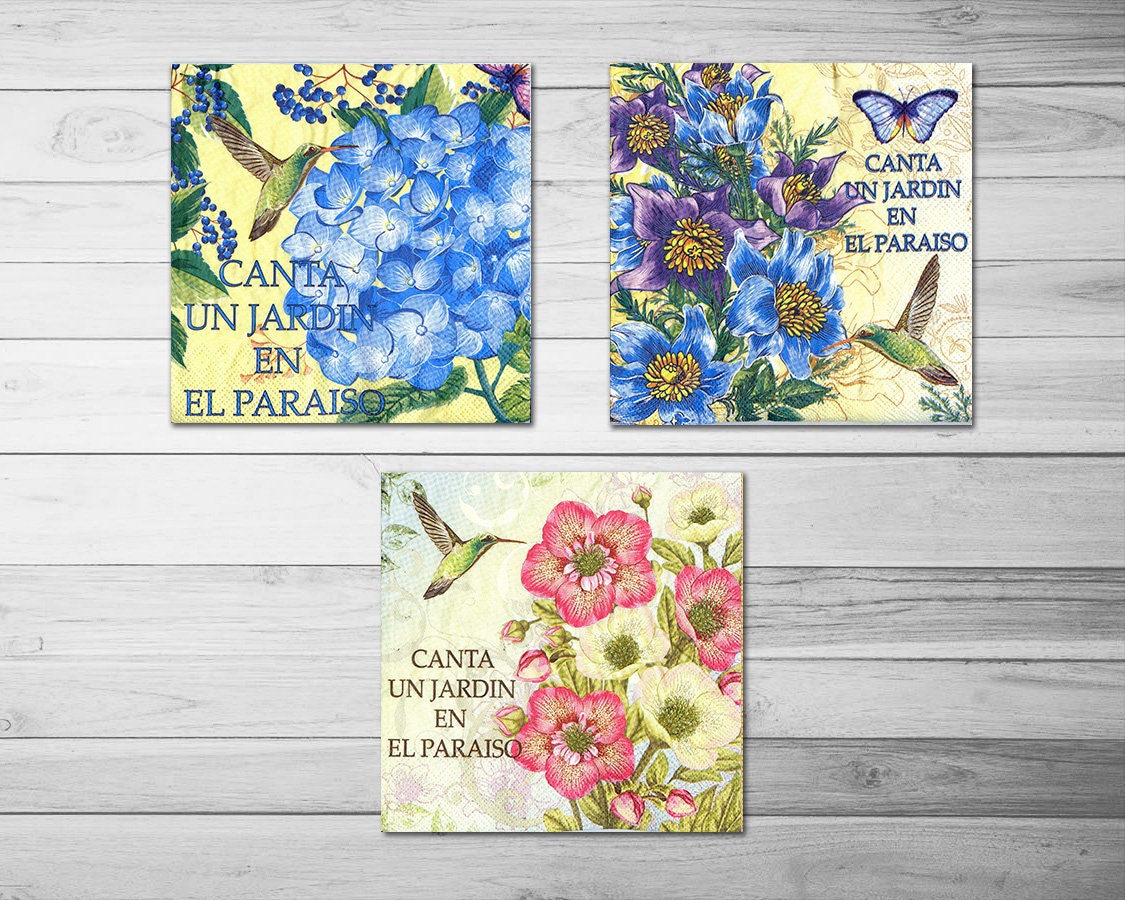 Servilleta decoupage colibrí - Material para Decoupage y Manualidades