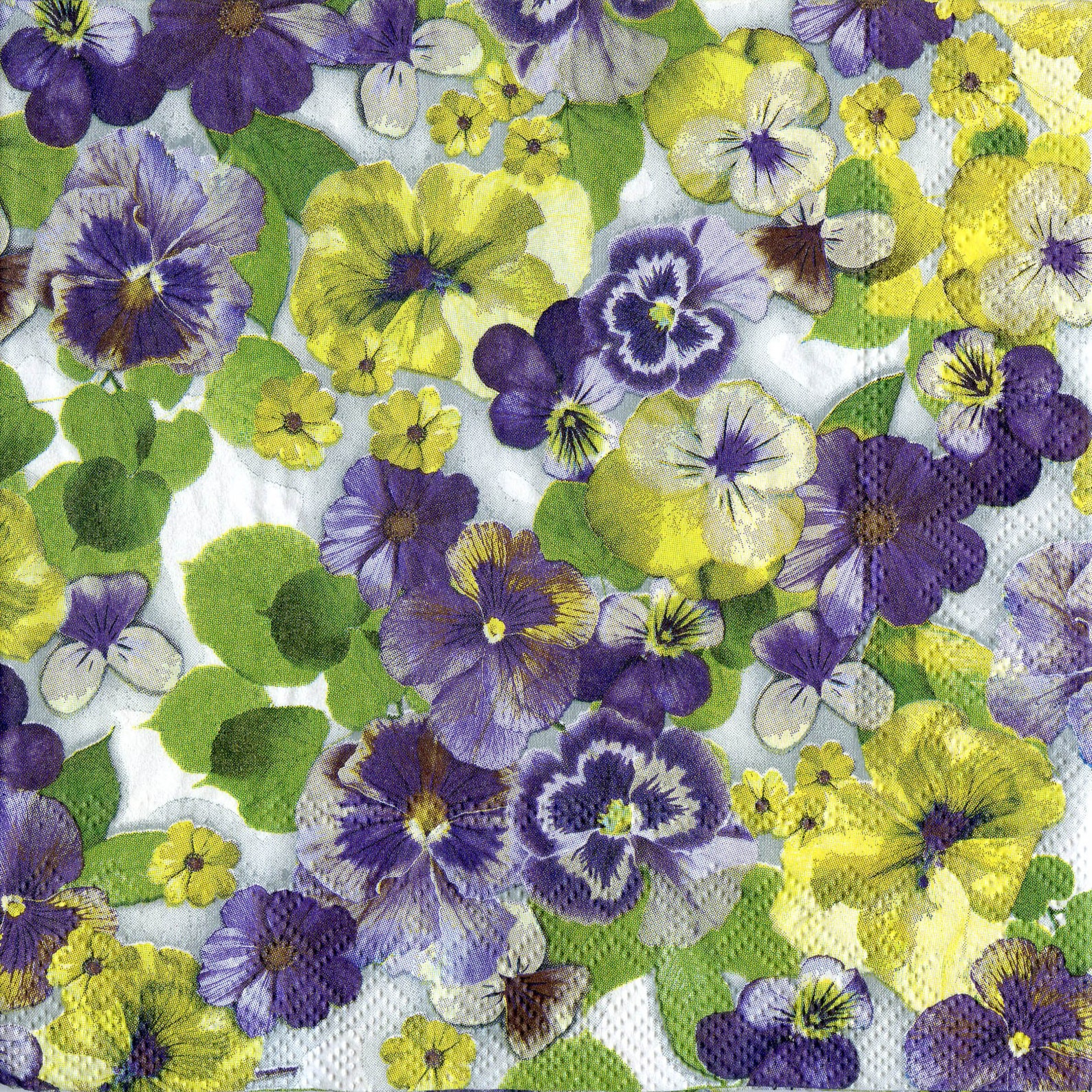 4 pansy paper napkins for decoupage Spring floral paper Etsy