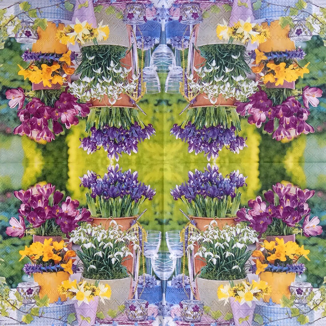 4 Spring Decoupage Napkins Floral Paper Serviettes Spring Etsy