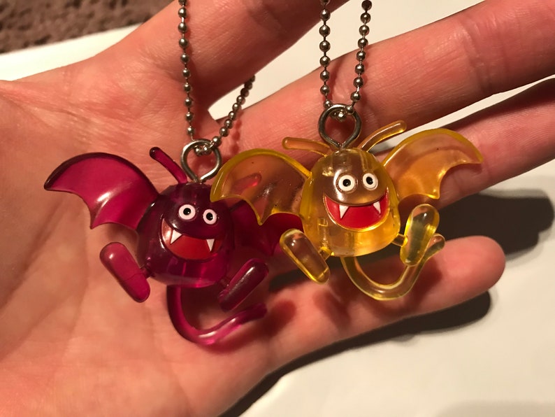 Dragon Quest Dracky Keychains 2x Crystal Magenta Yellow