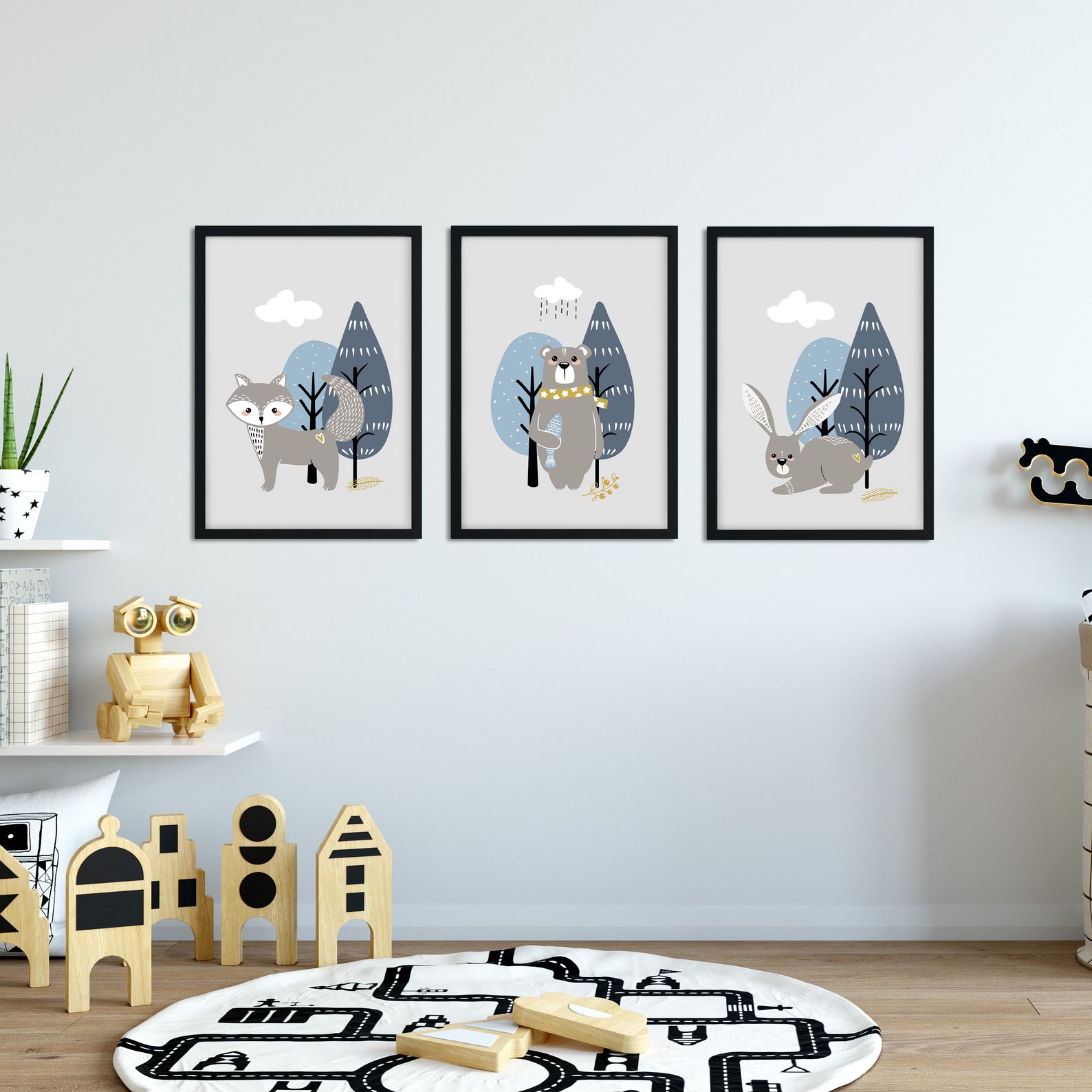 Skandinavische Bilder mit Rahmen: Zeichnen für Kinder