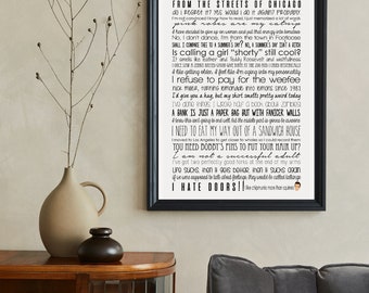 New Girl Nick Miller Quotes Subway Wall Art-White Background, Typography Digital Print