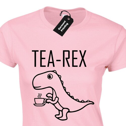 Tea Rex Funny Novelty Tops T-Shirt Womens tee TShirt 