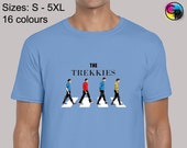 The Trekkies Mens T Shirt Unisex Funny Joke Abbey Road Rd Beatles Parody Retro Trek Crossing Enterprise Spock Kirk Sci-Fi Cool Present Gift
