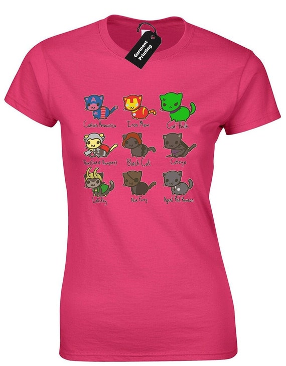 Cat Avengers Ladies T Shirt Womens 