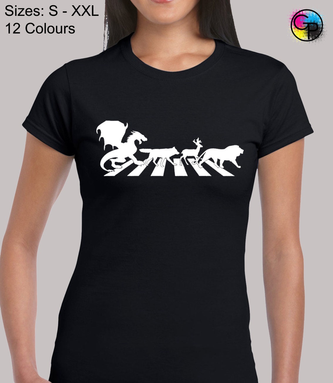 Image of Abbey Road Dragons Lions Ladies T Shirt Womens Tee Game Of Stark Khaleesi Thrones Dragon Cool Jon Snow Tyrion Design Unisex