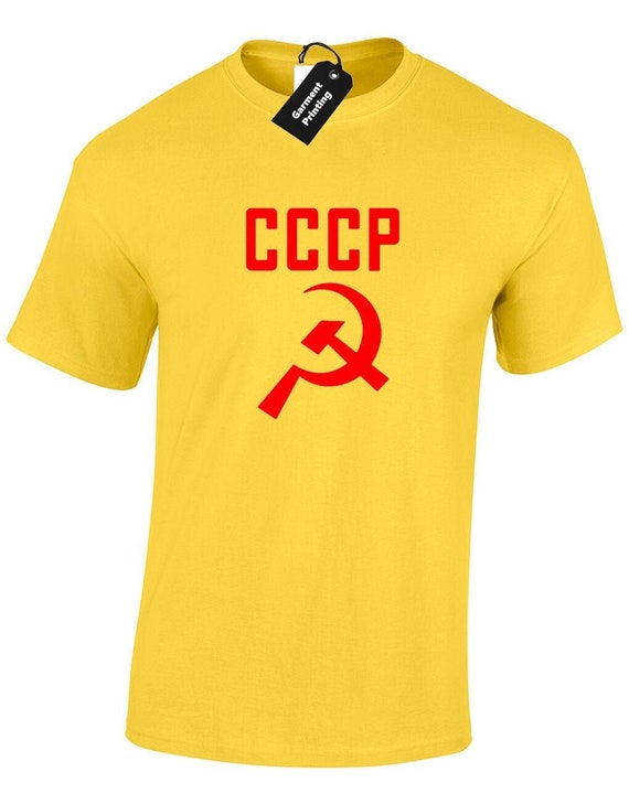 Funny Novelty T-Shirt Mens tee TShirt Cccp Yellow Funny Novelty T-Shirt Mens tee TShirt Cccp Yellow