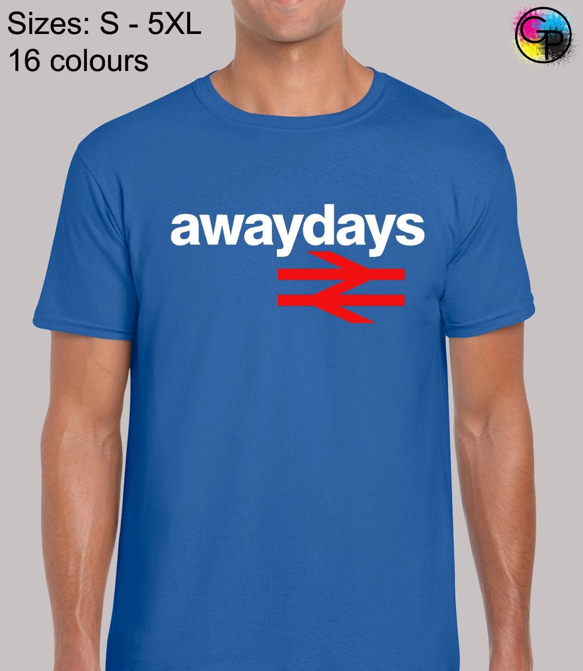 Image of Away Days Mens T Shirt Unisex Funny Top Football Soccer Hooligan Trimm Trab Casuals Terraces Cool Am World Cup Wembley Rail Present Gift