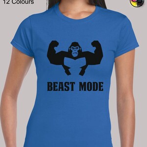 Beast Mode Gorilla Ladies T Shirt Womens Gym Fitness Weights - Etsy