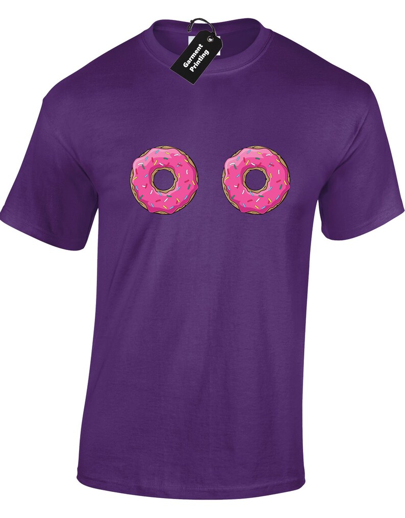 Doughnut Boobs Mens T Shirt Unisex Funny Novelty Top Cute Rude Etsy