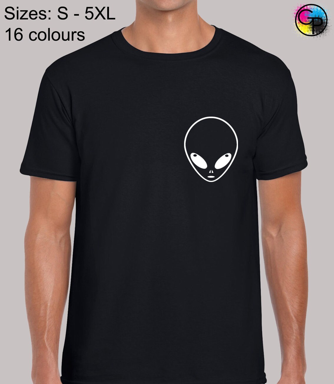 Image of Alien Head Pocket Mens T Shirt Funny Joke Novelty Design Comedy Humour Gift Idea Present
