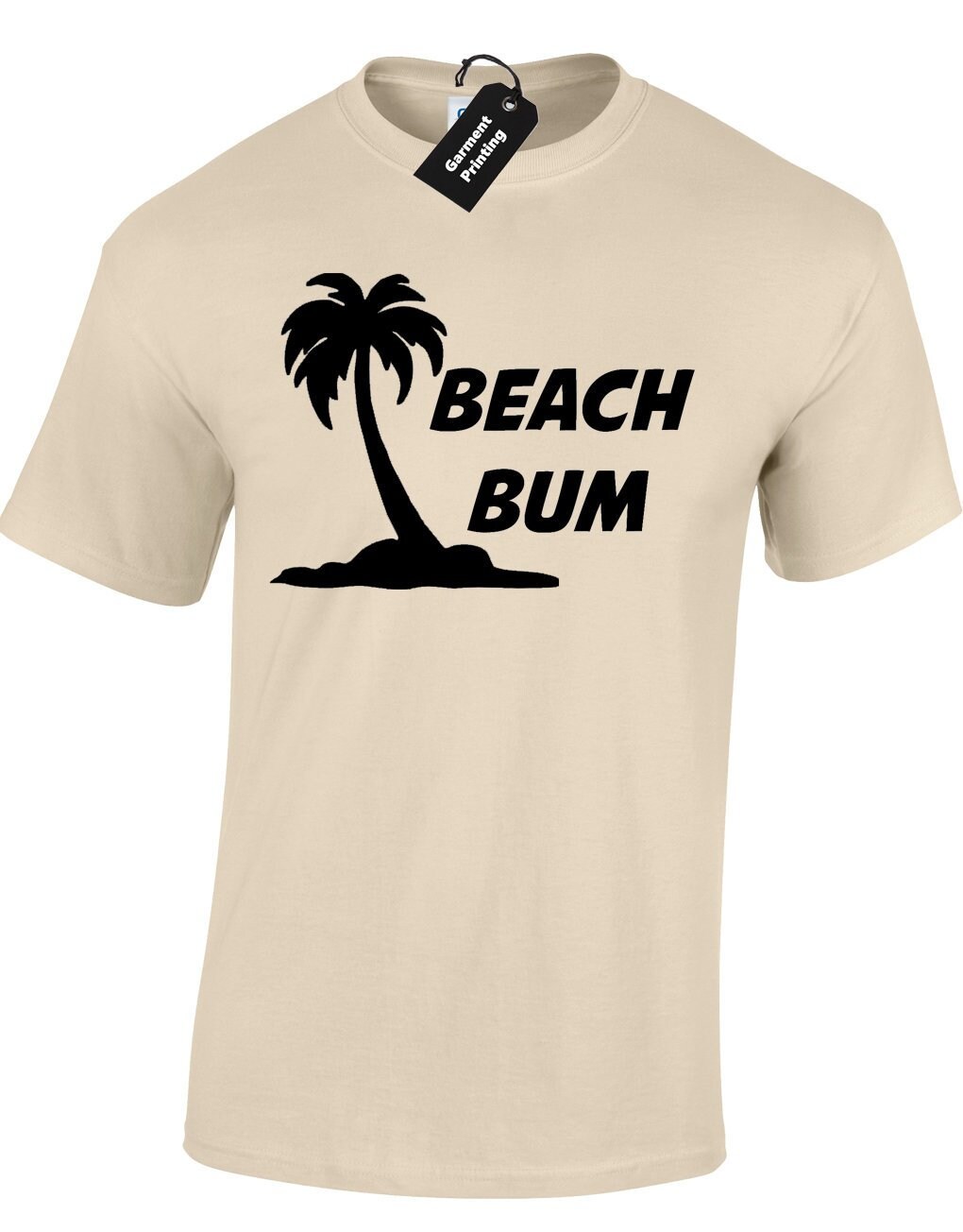 Image of Beach Bum Mens T-Shirt Unisex Funny Printed Design Holiday Vacation Slogan Sun Sea Sand Premium Top Novelty Joke Present Gift