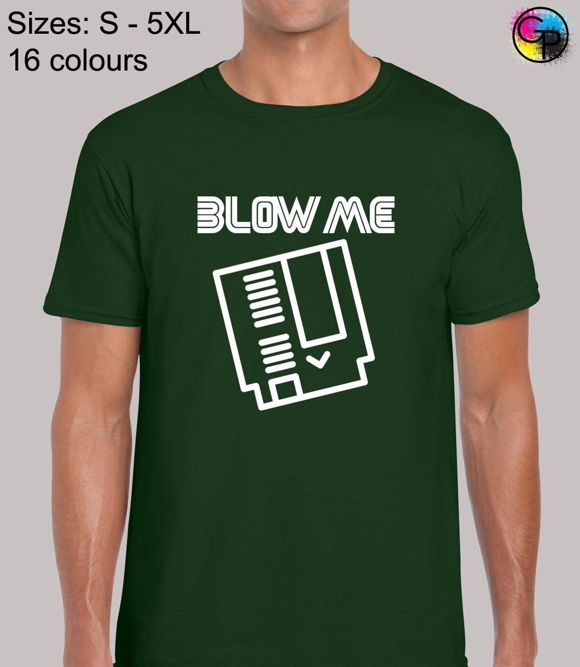 Image of Blow Me Mens T Shirt Unisex Funny Rude Offensive Adult Joke Slogan Old School Gamer Gaming Design Retro Mega Drive Cool Geek Present Gift