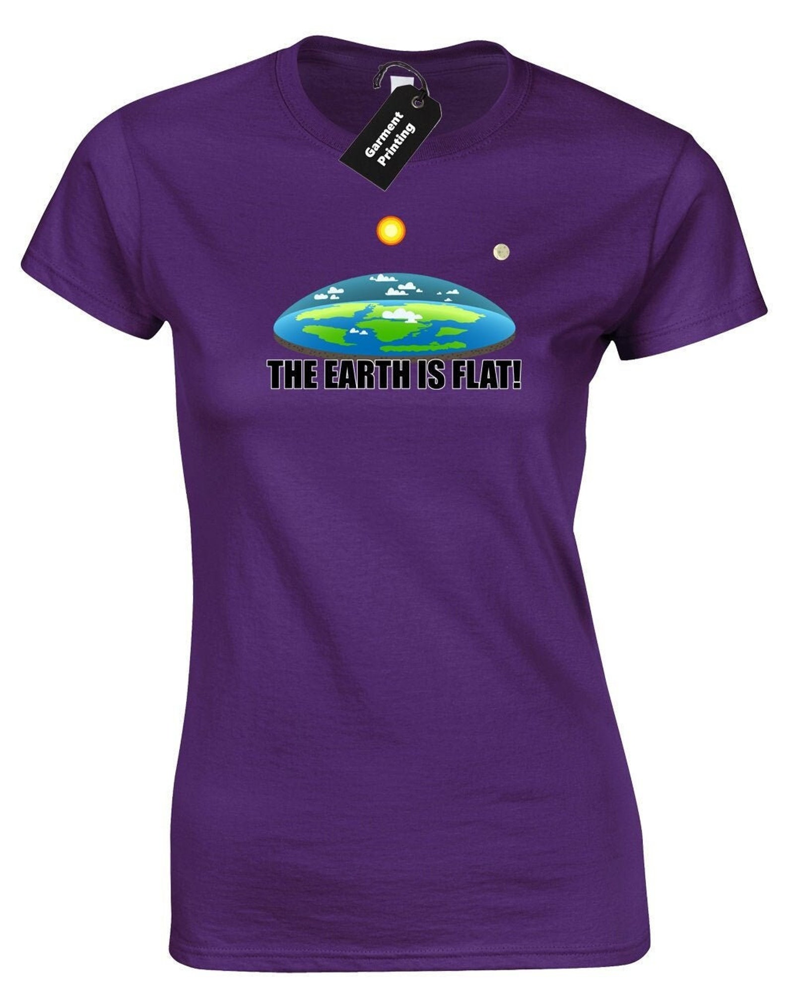 The Earth Is Flat Ladies T-Shirt Womens Funny Joke Design Top | Etsy
