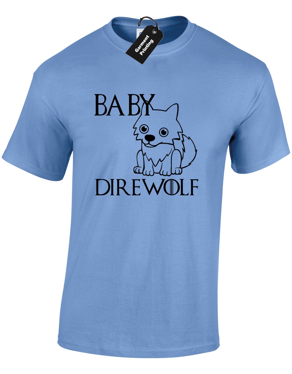 Image of Baby Direwolf Mens T Shirt Game Snow Khaleesi Jon Thrones King Of North Night Wall Stark Lannister Tyrion