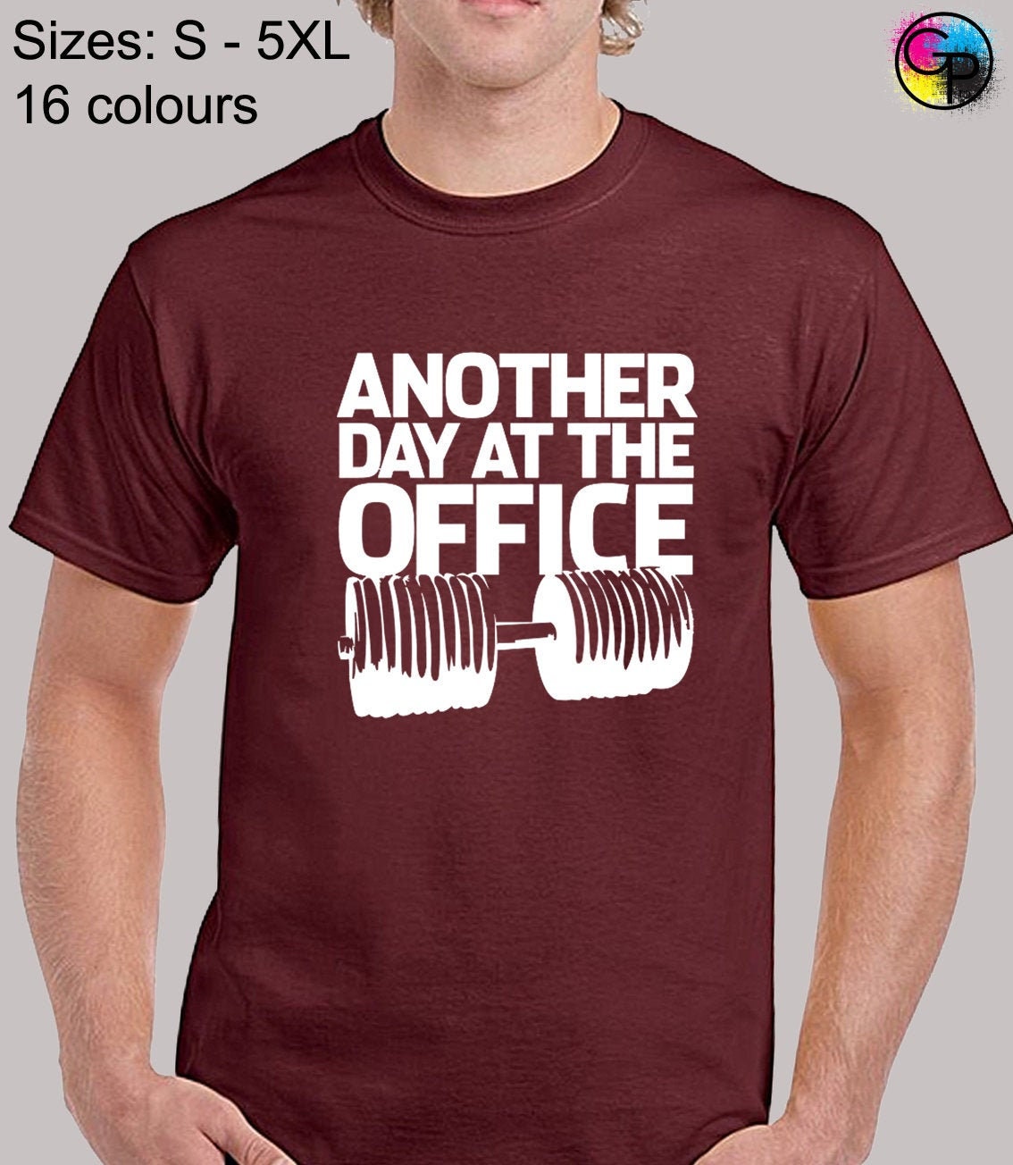 Image of Another Day At The Office Mens T Shirt Unisex Funny Gym Bodybuilding Weights Workout Fitness Crossfit Lift Bench Training Top Present Gift