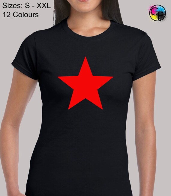 ladies red t shirt uk