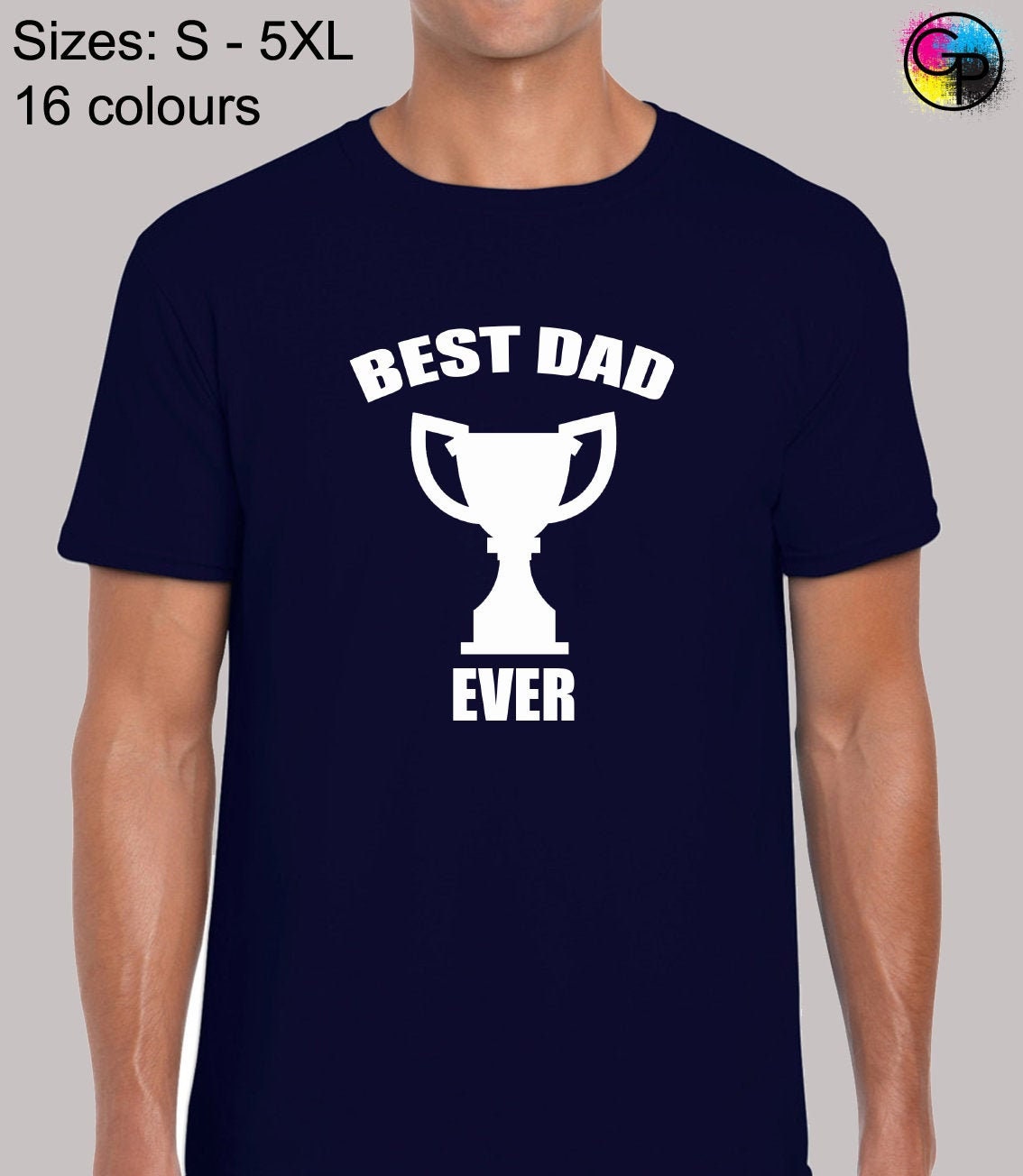 Image of Best Dad Ever Trophy Mens T Shirt Funny Cool Design Daddy Grandfather Fathers Day Birthday Joke Slogan Humour Present Gift