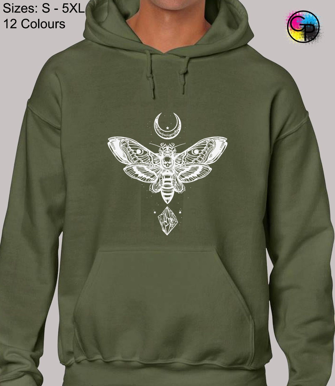 Deaths Head Moth Hoodie Hoody Unisex Funny Novelty Cool - Etsy Hong Kong Deaths Head Moth Hoodie Hoody Unisex Funny Novelty Cool - Etsy Hong Kong