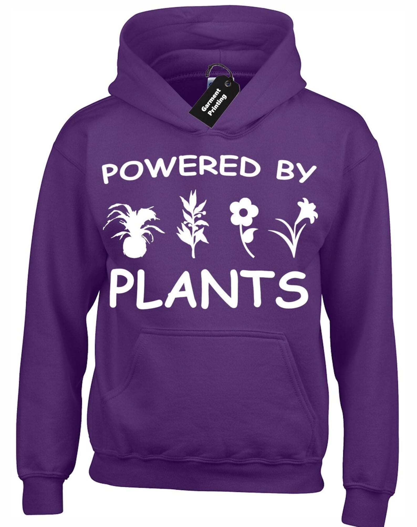 Powered By Plants Hoody Hoodie Unisex Vegan Vegetarian Etsy