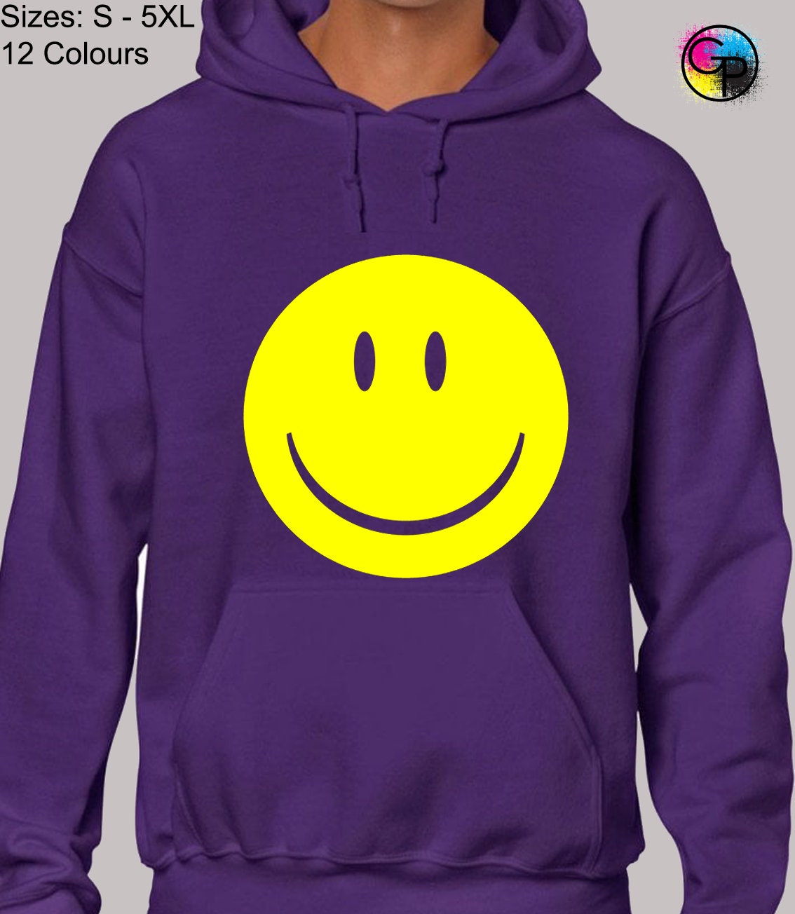 Smiley Face Hoodie Hoody Unisex Funny Happy Joke Novelty Retro Etsy