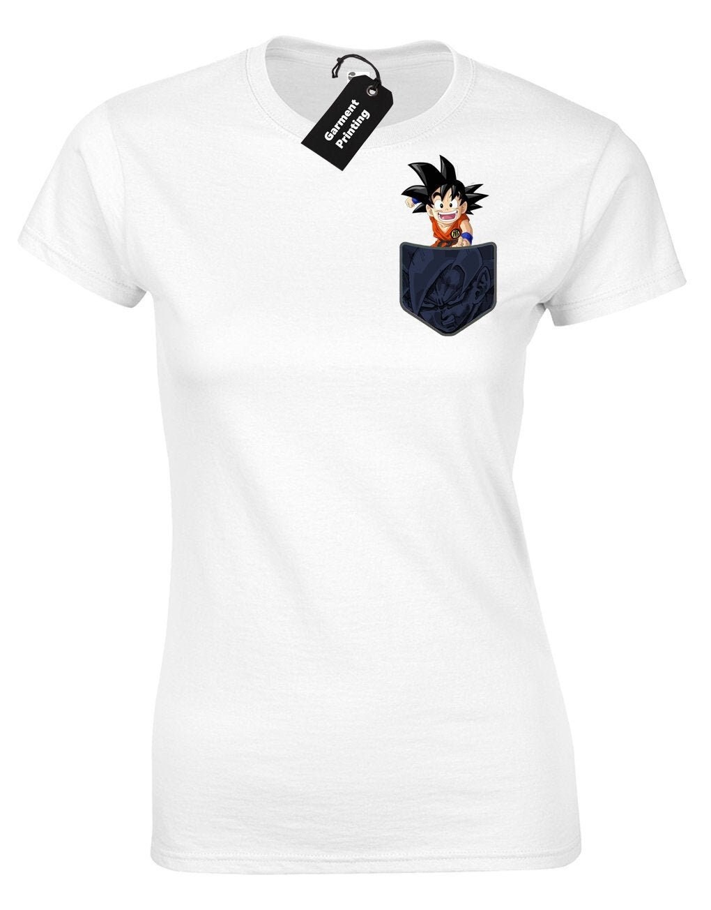 Goten Goku Pocket Ladies T-Shirt Womans 