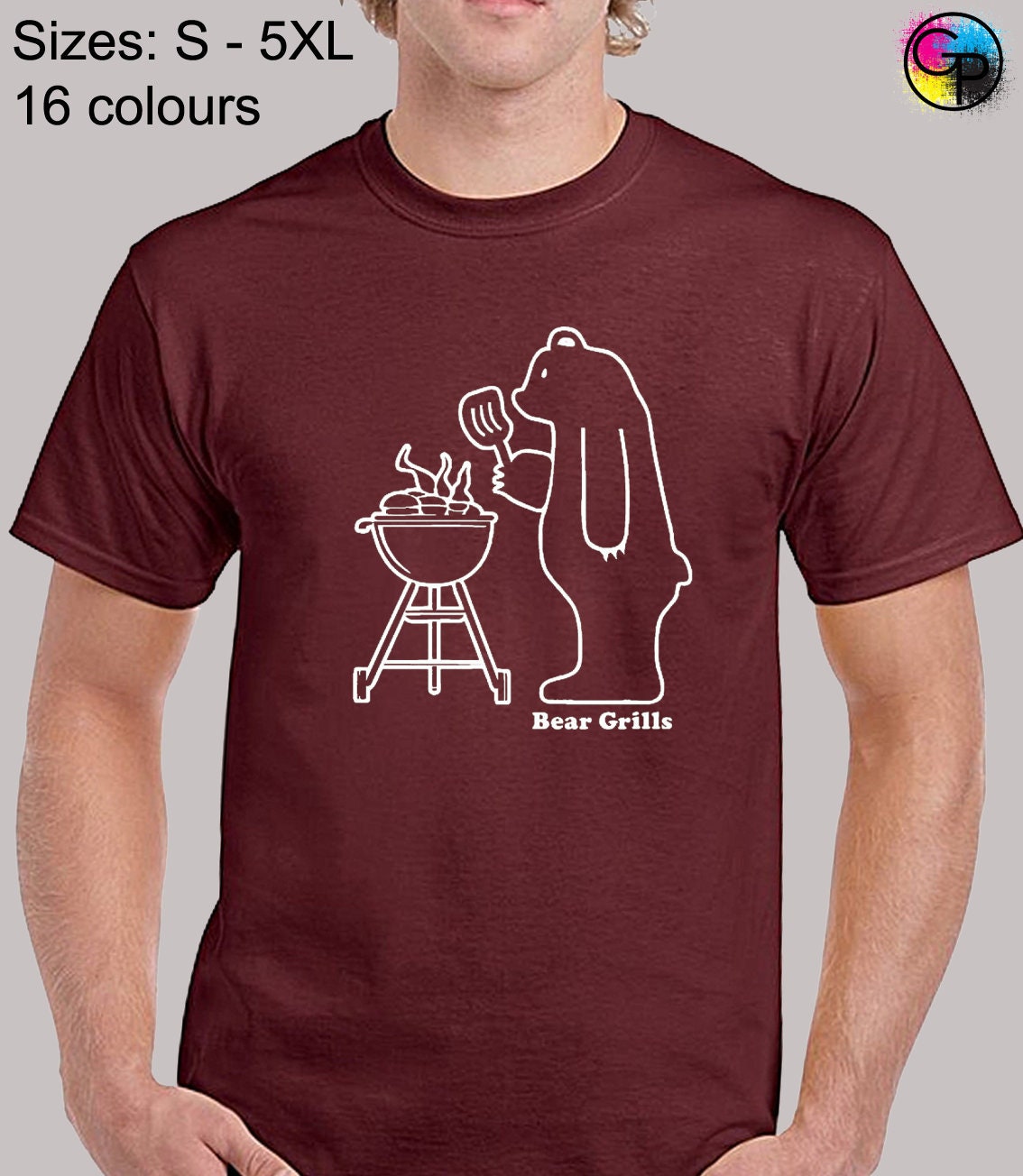 Image of Bear Grills Mens T Shirt Unisex Grylls Funny Tv Slogan Barbecue Bbq Joke Born Survivor Scout Adventure Food Summer Birthday Present Gift