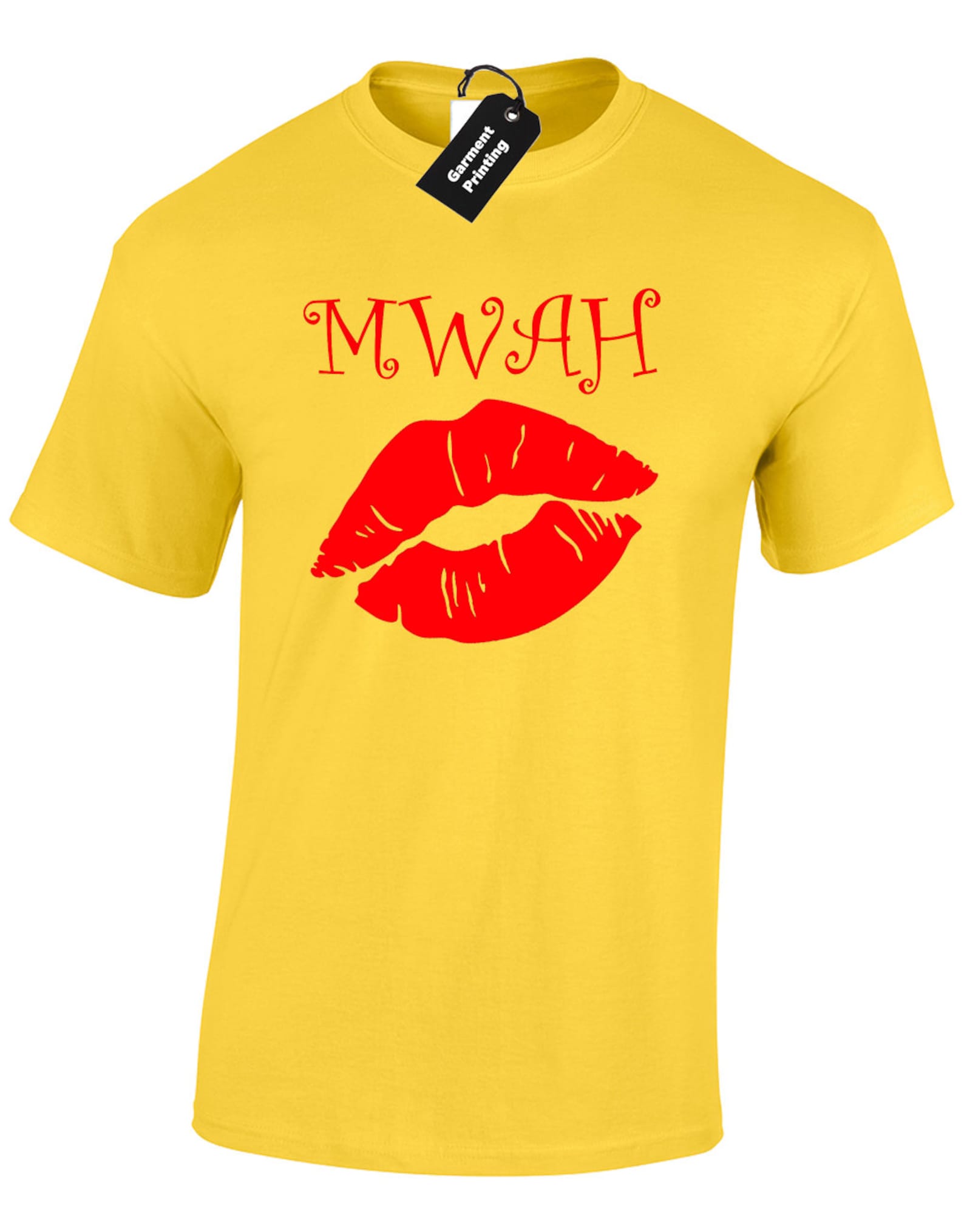 Mwah Mens T Shirt Unisex Kiss Kisses Lips Lipstick Love Hugs Etsy