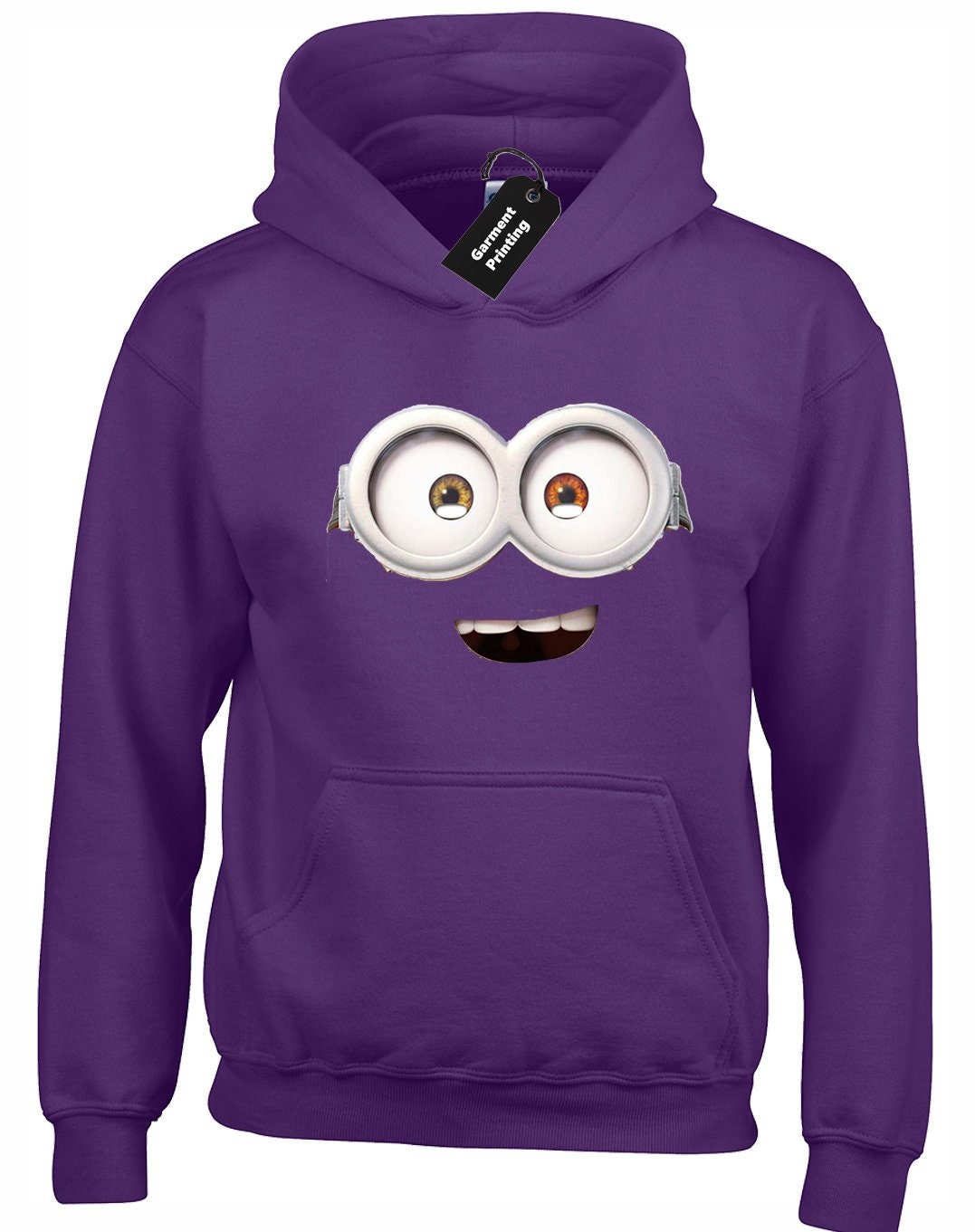 Minion Bob Face Hoodie Hoody Unisex Top Kevin Stuart Gru Funny Etsy