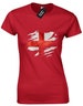 England Flag Slash Ladies T-Shirt Womens Patriotic English Football Rugby Cricket World Cup Fan Top Tee Cool Design Gift St Georges Day Idea 