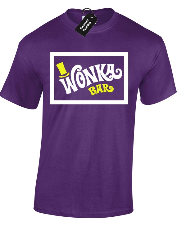 WONKA BAR MENS T SHIRT FUNNY CHARLIE BUCKET WILLY CHOCOLATE FACTORY DAHL GIFT