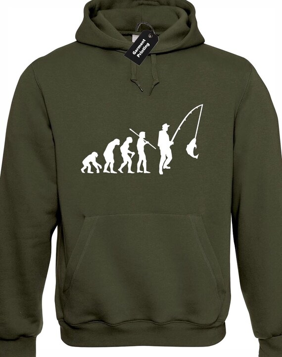 Evolución de pescador sudadera con capucha unisex pesca | Etsy México