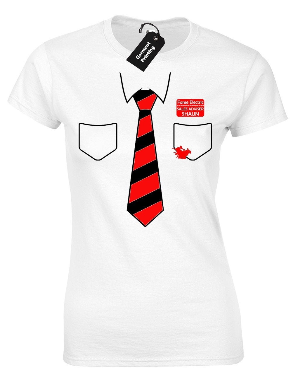 Shaun of the Dead Shirt and Tie Ladies T Shirt Womens Funny Etsy UK