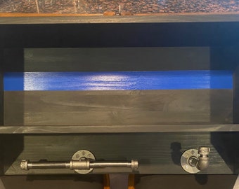 Black with Blue Line Wall Rack