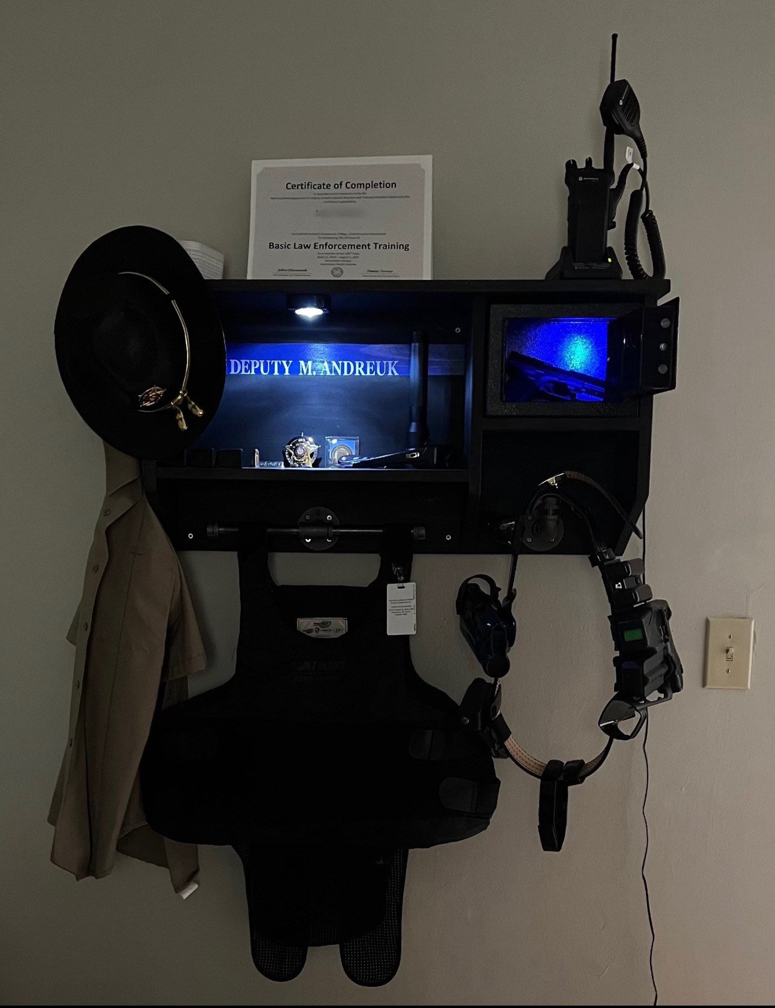 Black With Blue Line Wall Rack - Etsy