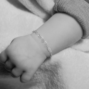 Taufarmband Mädchen / Newborn & Babyarmband 925er Sterling Silber - mit Box + Karte