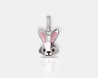 Small rabbit chain pendant child - 925 sterling silver rhodium-plated